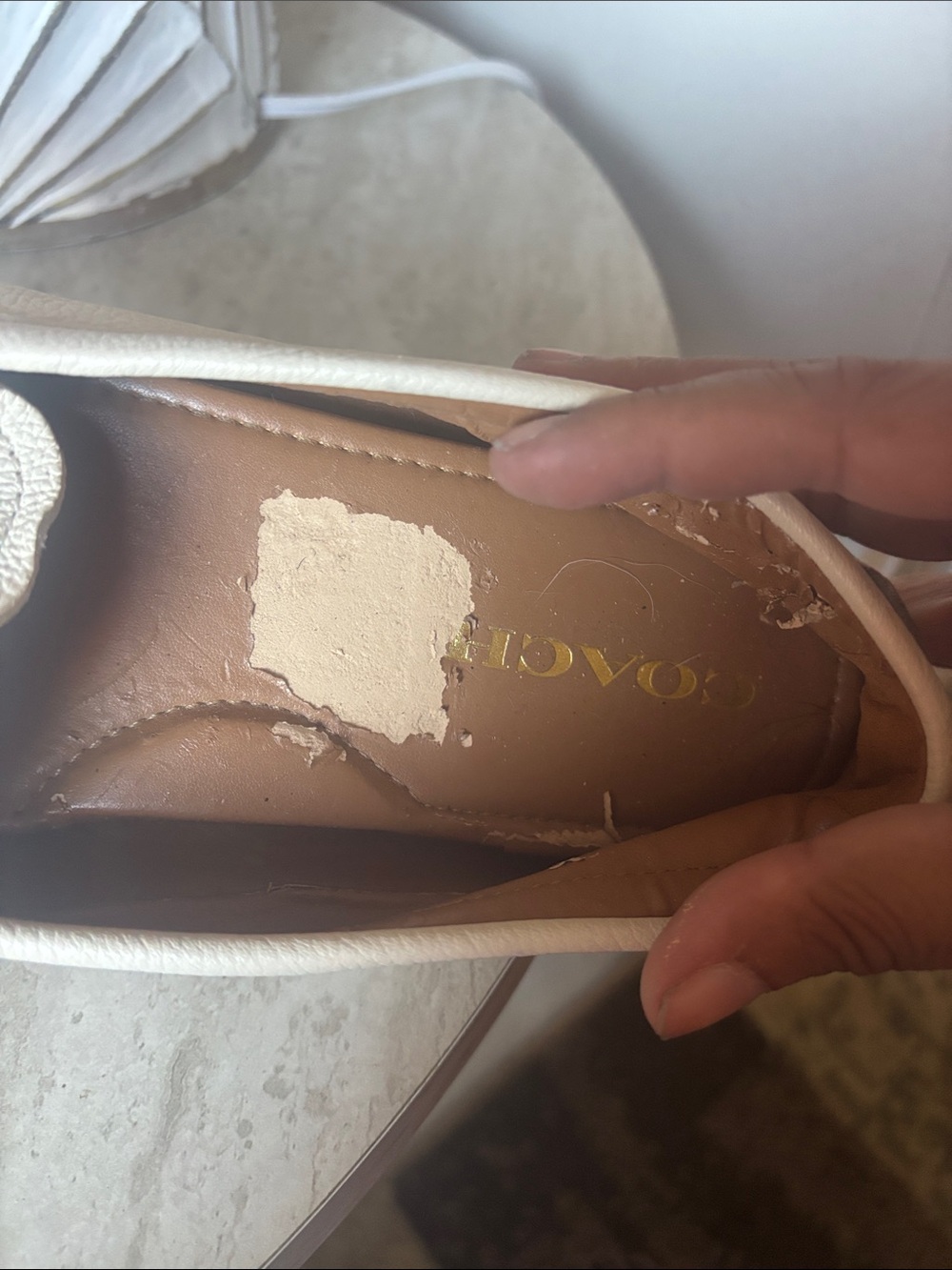 Women's Cream Leather Slip-On Loafers - Picture 12 of 12